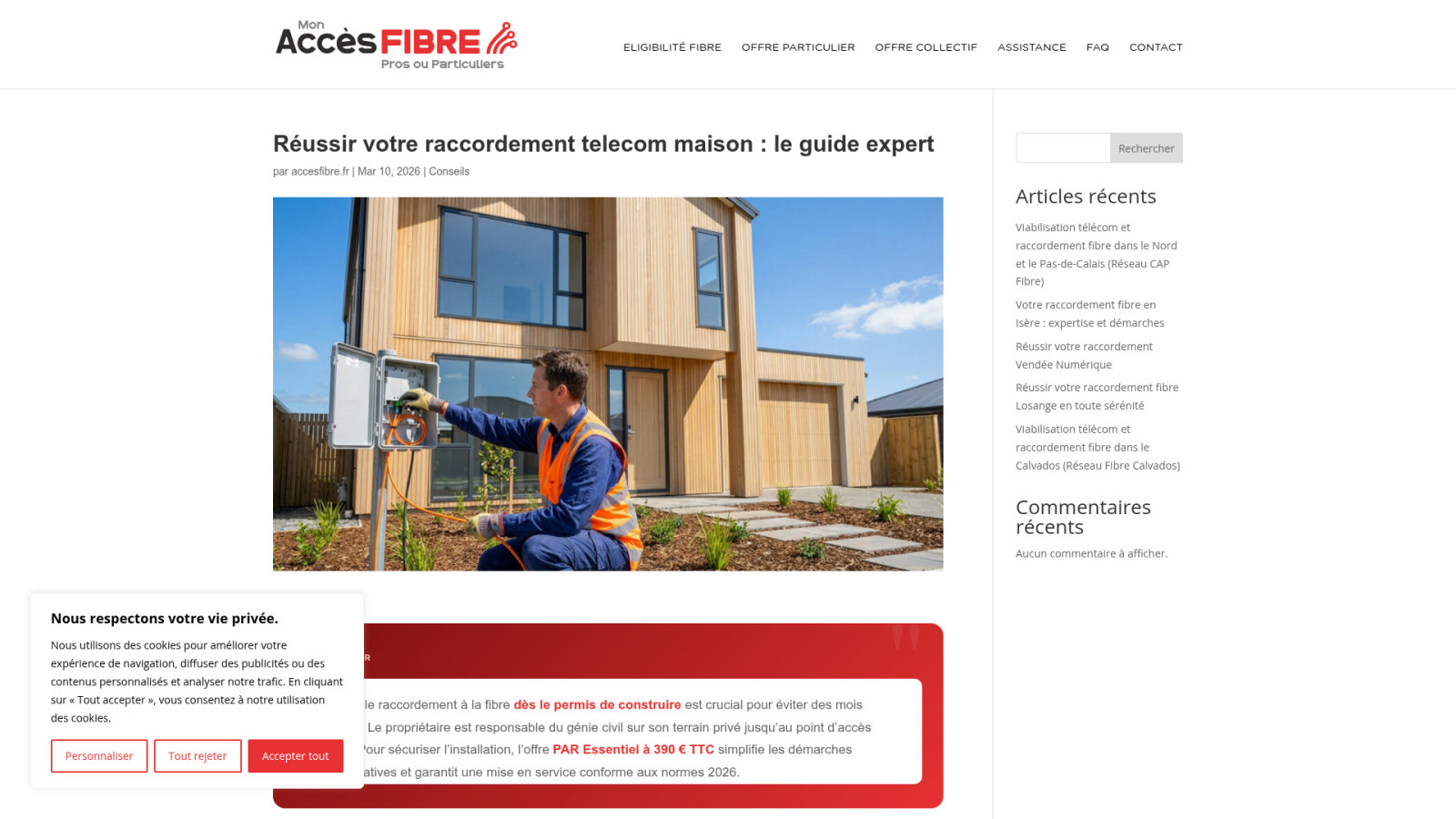 Solutions Accès Fibre pour un point d'accès réseau sans stress